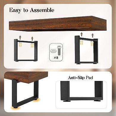 59" Versatile Wood Bench Table Benches