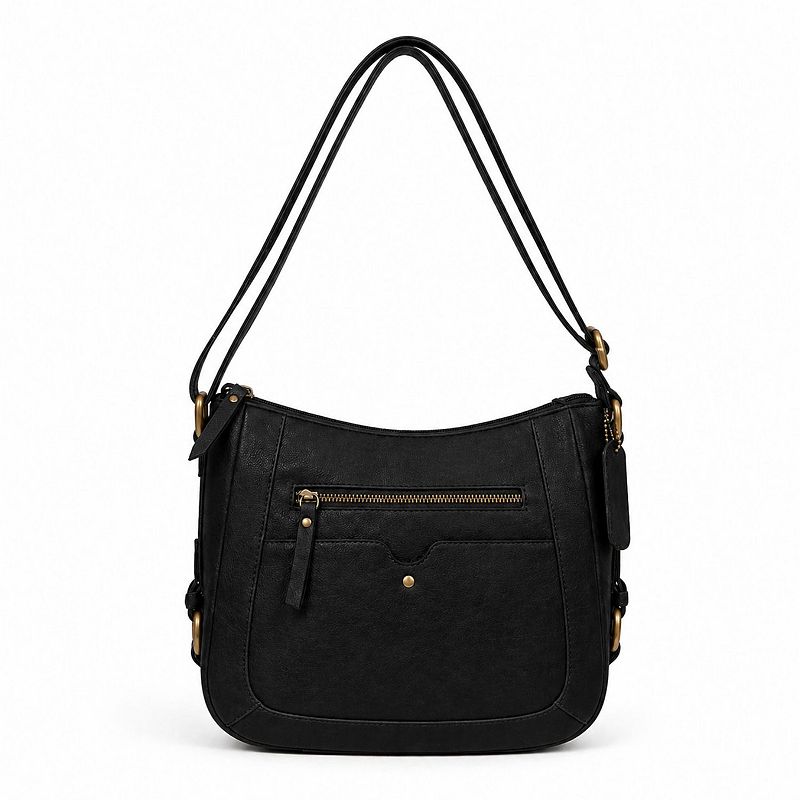 GAL Anni Leather Crossbody Bag, Black