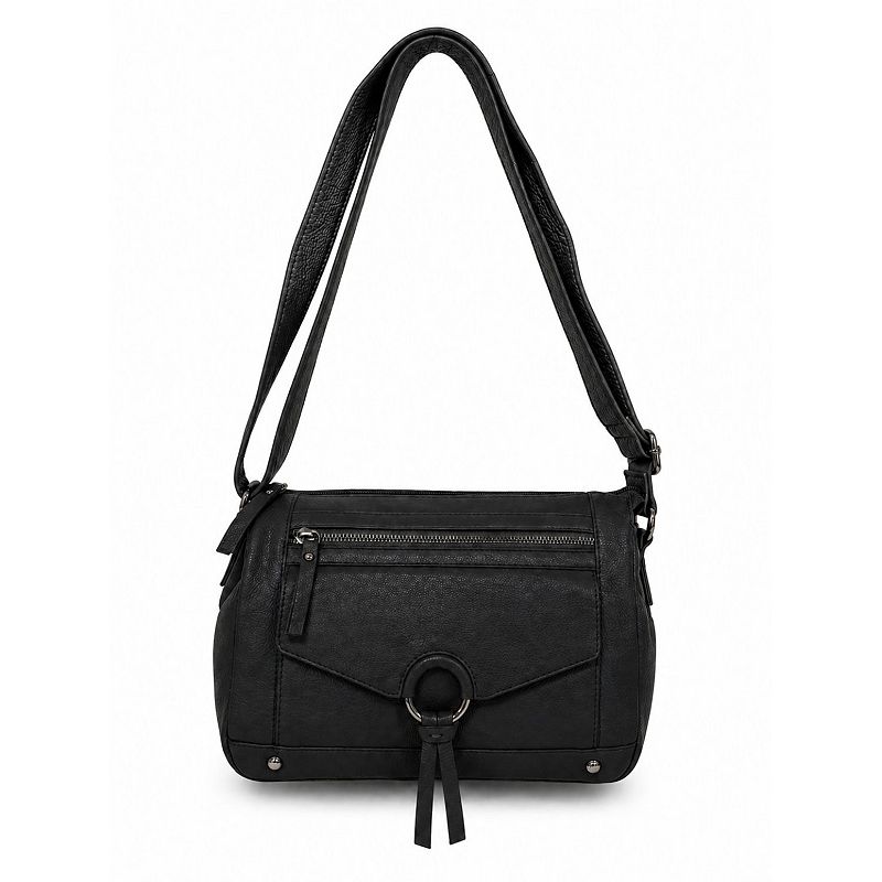 GAL Nina Leather Shoulder Bag, Black