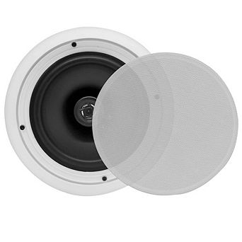 Pyle 8" 2-Way In-Wall/In-Ceiling Speakers Pair 250W Flush Mount (PDIC81RD)