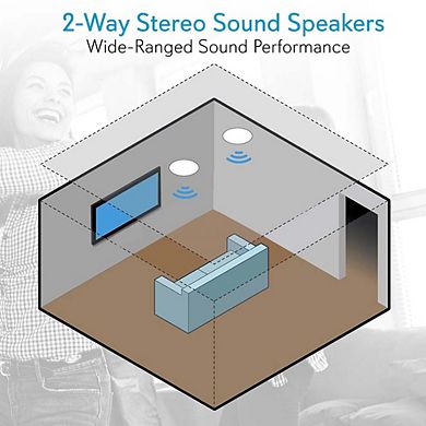 Pyle 8" 2-Way In-Wall/In-Ceiling Speakers Pair 250W Flush Mount (PDIC81RD)