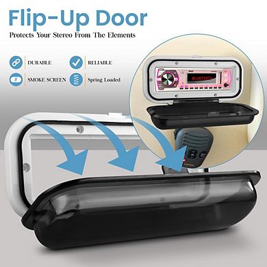 Water Resistant Stereo Radio Shield Cover for Marine Use with UV Protection, Durable Design