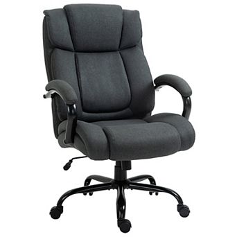 Big Tall Executive Office Chair 485lbs with Wide Seat Adjustable Height Swivel Wheels Charcoal Grey