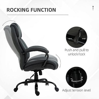 Big Tall Executive Office Chair 485lbs with Wide Seat Adjustable Height Swivel Wheels Charcoal Grey