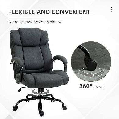 Big Tall Executive Office Chair 485lbs with Wide Seat Adjustable Height Swivel Wheels Charcoal Grey