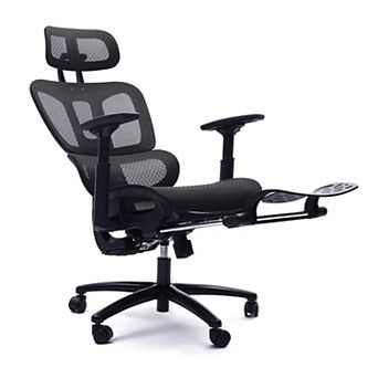 Adjustable Full Mesh Back Ergonomic Office Chair with Headrest and Footrest Black