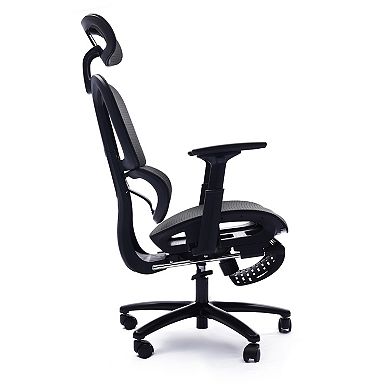 Adjustable Full Mesh Back Ergonomic Office Chair with Headrest and Footrest Black