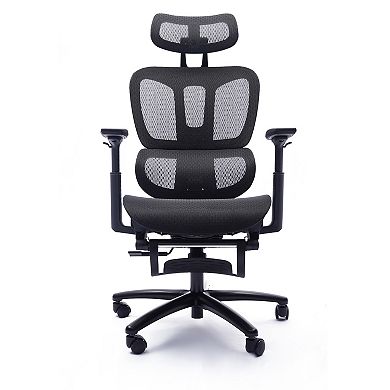 Adjustable Full Mesh Back Ergonomic Office Chair with Headrest and Footrest Black