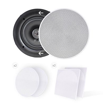 Pyle 8" Ceiling/Wall 2-Way Full Range Speakers Pair 250W (PDIC86)