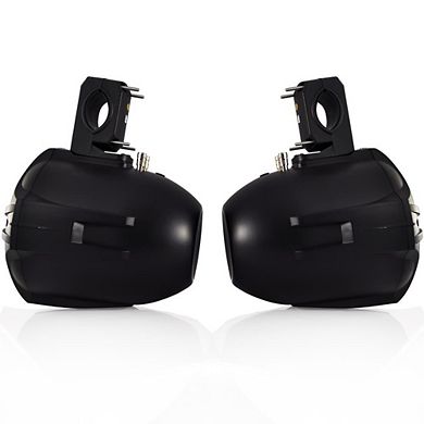 Pyle 8'' Dual Marine Wakeboard Speakers with LED Lights (PLMRWB85LEB) - Black