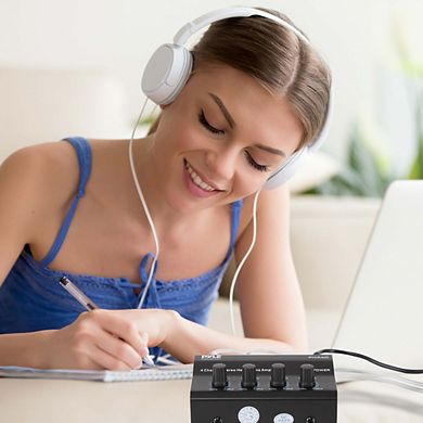 Pyle PHA40 4-Channel Stereo Headphone Amplifier with Volume Control - Compact