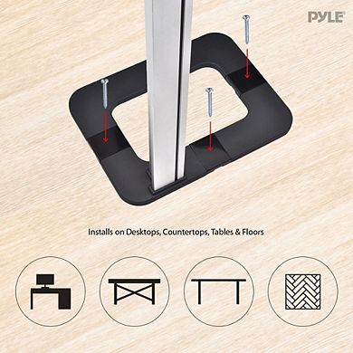 Pyle Tablet Security Stand, Adjustable Clamp Arm, Anti-Theft Design for iPads & Tablets, Floor
