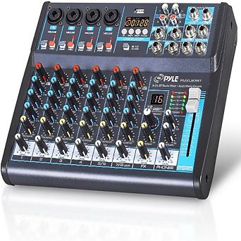 Pyle 8-Channel Professional Audio Mixer, Bluetooth, USB, MP3 Input, Phantom Power, DSP Processor