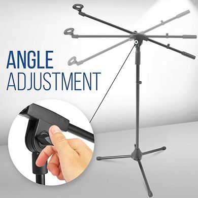 Pyle Foldable Tripod Microphone Stand, Adjustable 37.5"-65", With accesories"