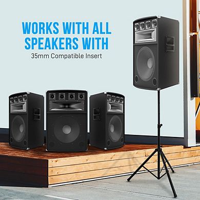 Pyle PSTND25 6' Adjustable Tripod Speaker Stand Holder Mount - Glossy Black