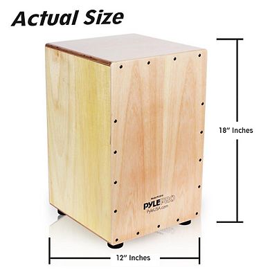 Pyle Stringed Jam Cajon - Hand-Crafted Wooden Percussion Box PCJD18 - Birch Wood