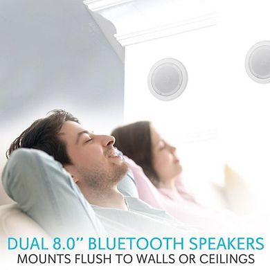 Pyle 8" Bluetooth In-Wall/Ceiling 2-Way Speakers 250W Stereo Pair (PDICBT852RD)