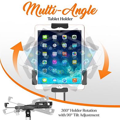 Pyle Anti-Theft Tablet Security Stand, Heavy-Duty Aluminum Mount for iPad Mini & Samsung Tablets