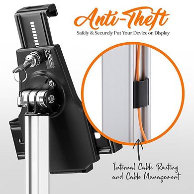 Pyle Anti-Theft Tablet Security Stand, Heavy-Duty Aluminum Mount for iPad Mini & Samsung Tablets