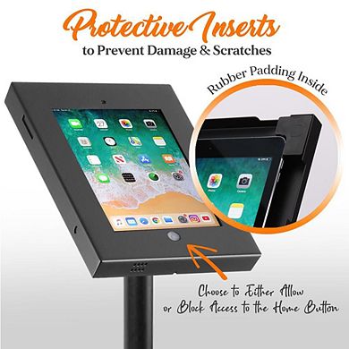 Pyle Anti-Theft Tablet Security Stand Kiosk for iPad 2-4 & Air, Aluminum Holder with 37.8" Pole