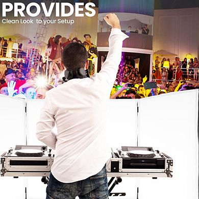 Pyle DJ Booth Cover Screen - DJ Façade Frontboard Display Scrim Panel 24.2'' x 46.0'' - Black