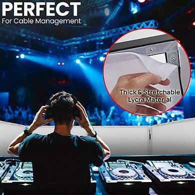 Pyle DJ Booth Cover Screen - DJ Façade Frontboard Display Scrim Panel 24.2'' x 46.0'' - Black