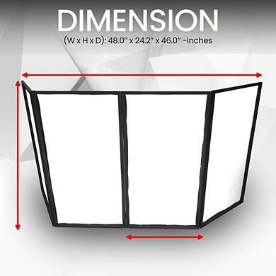 Pyle DJ Booth Cover Screen - DJ Façade Frontboard Display Scrim Panel 24.2'' x 46.0'' - Black