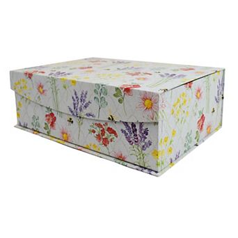 Medium Floral Hinge Paper Storage Box