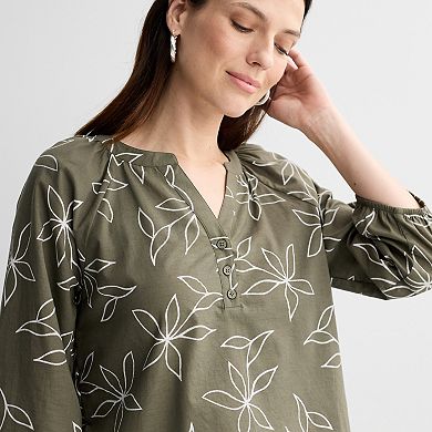 Women's Croft & Barrow® Drapey Short Sleeve Crew Top