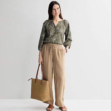 Women's Croft & Barrow® Drapey Short Sleeve Crew Top