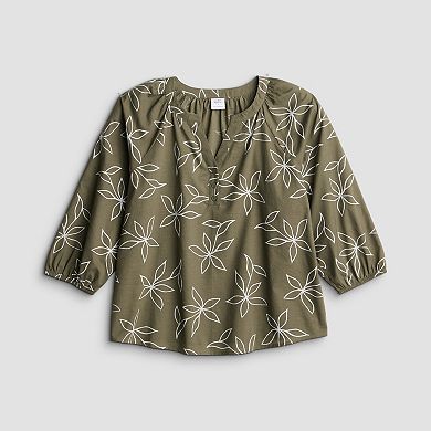 Women's Croft & Barrow® Drapey Short Sleeve Crew Top