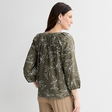 Women's Croft & Barrow® Drapey Short Sleeve Crew Top
