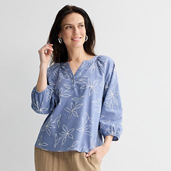 Women's Croft & Barrow® Drapey Short Sleeve Crew Top