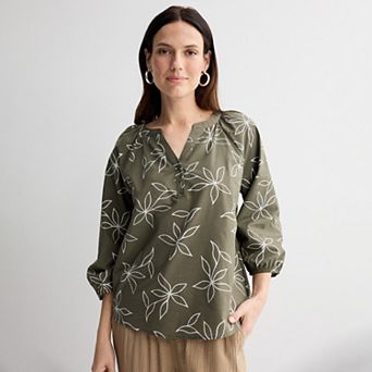 Women's Croft & Barrow® Drapey Short Sleeve Crew Top