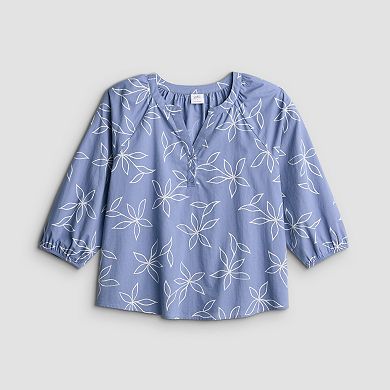 Petite Croft & Barrow® All Over Embroidered Top