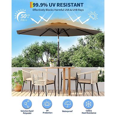 IDEALHOUSE Outdoor Patio Umbrella with Tilt & Crank