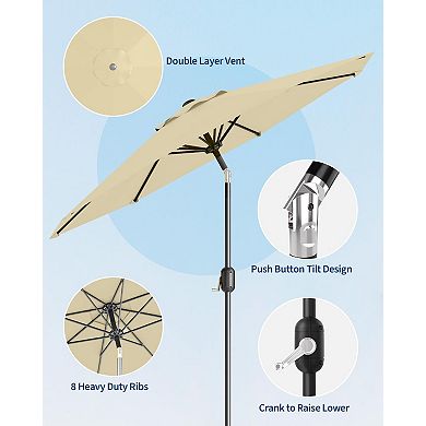 IDEALHOUSE Outdoor Patio Umbrella with Tilt & Crank