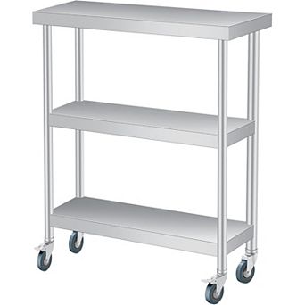 IDEALHOUSE 34 Inch 3 tier Stainless Steel Work Table