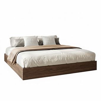 IDEALHOUSE Solid Wood Floor-Standing Platform Bed Frame