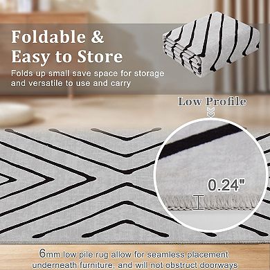 IDEALHOUSE Geometric and Striped Washable Non Slip Area and Runner Rugs