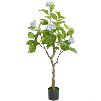 IDEALHOUSE Artificial Hydrangea Tree with Clustered Flowers and Planter