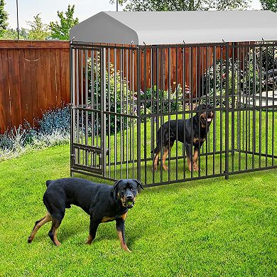 IDEALHOUSE Outdoor Dog Kennel with Waterproof Roof