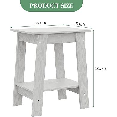 IDEALHOUSE End Table with Storage Shelf