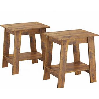 IDEALHOUSE End Table with Storage Shelf