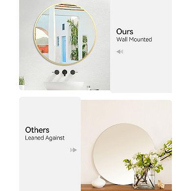 IDEALHOUSE Gold Round Wall Mirror