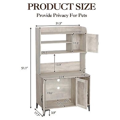 IDEALHOUSE Cat Litter Box Enclosure with Storage