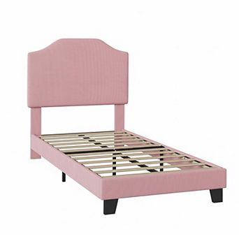 IDEALHOUSE Corduroy Velvet Upholstered Twin Bed Frame