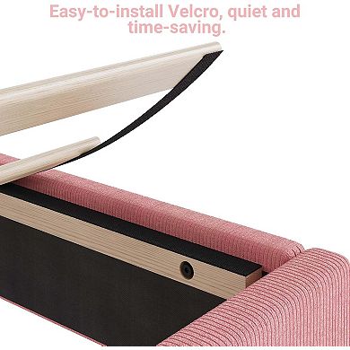 IDEALHOUSE Corduroy Velvet Upholstered Twin Bed Frame