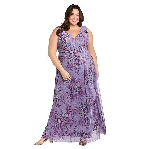 Женские платья R&M Plus Size R&M Richards Long Floral Crinkle Dress