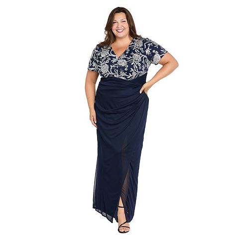 Женские платья R&M Plus Size R&M Richards Long Matte Chiffon Dress